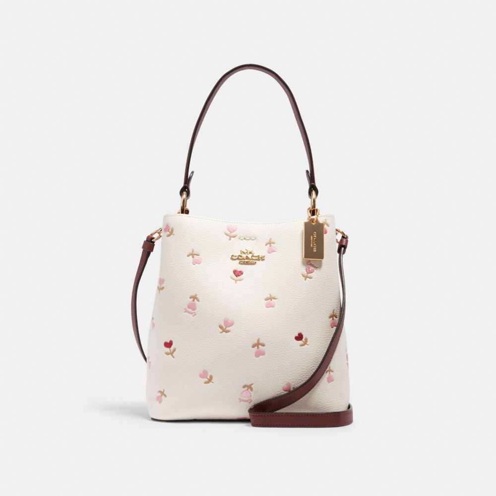 COACH Small Town Bucket Bag With Heart Floral Print