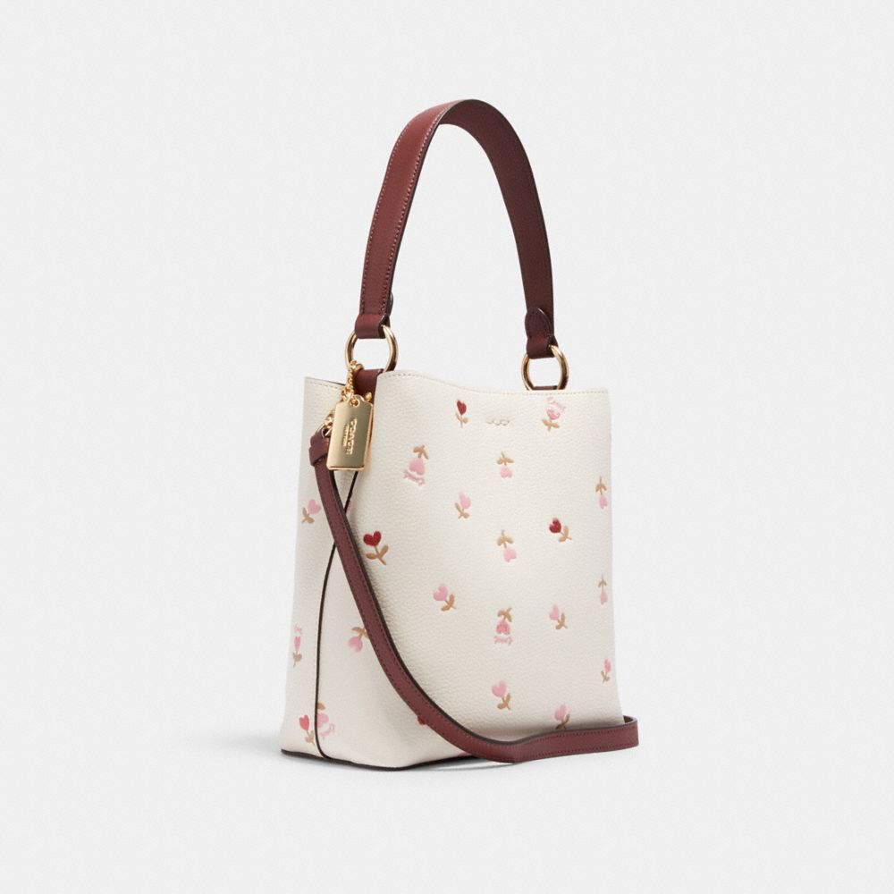 Petit sac seau Town avec imprimé floral Cœur