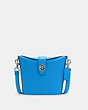 COACH®,ADDIE CROSSBODY,Leather,Small,Silver/Vivid Blue,Front View
