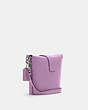 COACH®,ADDIE CROSSBODY,Leather,Small,Silver/Violet Orchid,Angle View