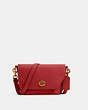COACH®,KARLEE CROSSBODY,Pebbled Leather,Small,Gold/1941 Red,Front View