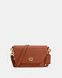 COACH®,KARLEE CROSSBODY,Pebbled Leather,Small,Gold/Redwood,Front View