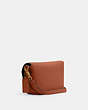 COACH®,KARLEE CROSSBODY,Pebbled Leather,Small,Gold/Redwood,Angle View