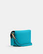 COACH®,KARLEE CROSSBODY,Pebbled Leather,Small,Gold/Teal,Angle View