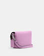 COACH®,KARLEE CROSSBODY,Pebbled Leather,Small,Silver/Violet Orchid,Angle View