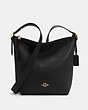 COACH®,VAL DUFFLE,Pebbled Leather,Medium,Everyday,Gold/Black,Front View