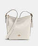 COACH®,VAL DUFFLE BAG,Pebbled Leather,Medium,Everyday,Gold/Chalk,Front View