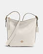 COACH®,VAL DUFFLE BAG,Pebbled Leather,Medium,Everyday,Gold/Chalk,Front View