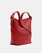 COACH®,VAL DUFFLE BAG,Pebbled Leather,Medium,Everyday,Gold/Red Apple,Angle View