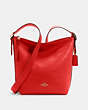 COACH®,VAL DUFFLE BAG,Pebbled Leather,Medium,Everyday,Im/Miami Red,Front View