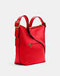 COACH®,VAL DUFFLE BAG,Pebbled Leather,Medium,Everyday,Gold/Electric Red,Angle View