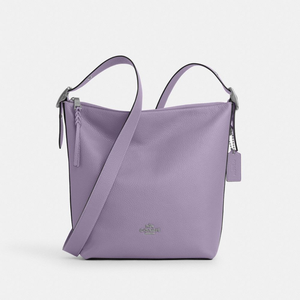 COACH®,DUFFLE VAL,Cuir galet,Argent/Violet pâle,Front View