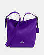 COACH®,VAL DUFFLE BAG,Pebbled Leather,Medium,Everyday,Silver/Sport Purple,Front View