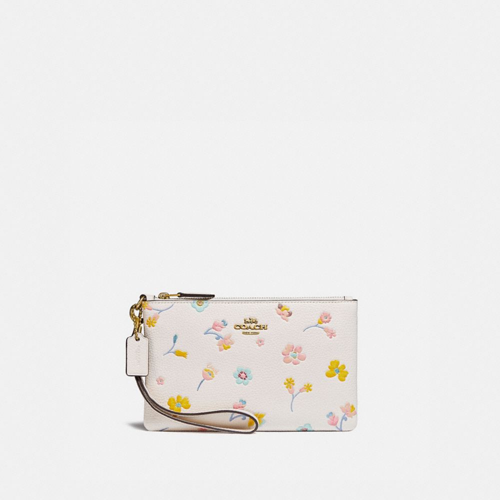 Small Wristlet With Watercolor Floral Print | COACH®