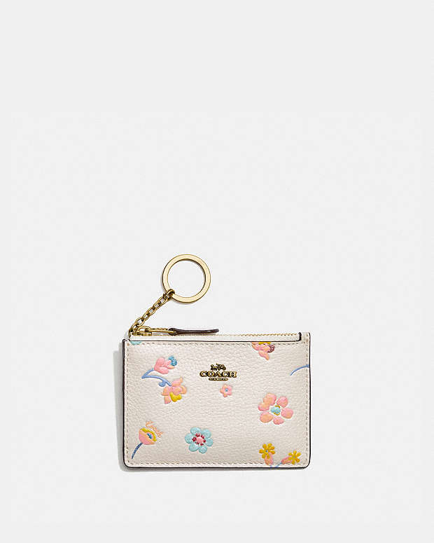 Mini Skinny Id Case With Watercolor Floral Print