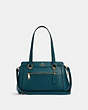 COACH®,KAILEY CARRYALL,Leather,Medium,Gold/Teal Ink,Front View