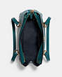 COACH®,KAILEY CARRYALL,Leather,Medium,Gold/Teal Ink,Inside View,Top View