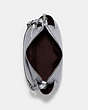 COACH®,RORI SHOULDER BAG,Pebbled Leather,Medium,Silver/Granite,Inside View,Top View