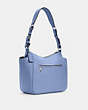 COACH®,RORI SHOULDER BAG,Pebbled Leather,Medium,Silver/Periwinkle,Angle View