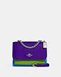 COACH®,KLARE CROSSBODY IN COLORBLOCK,Leather,Medium,Silver/Sport Purple Multi,Front View