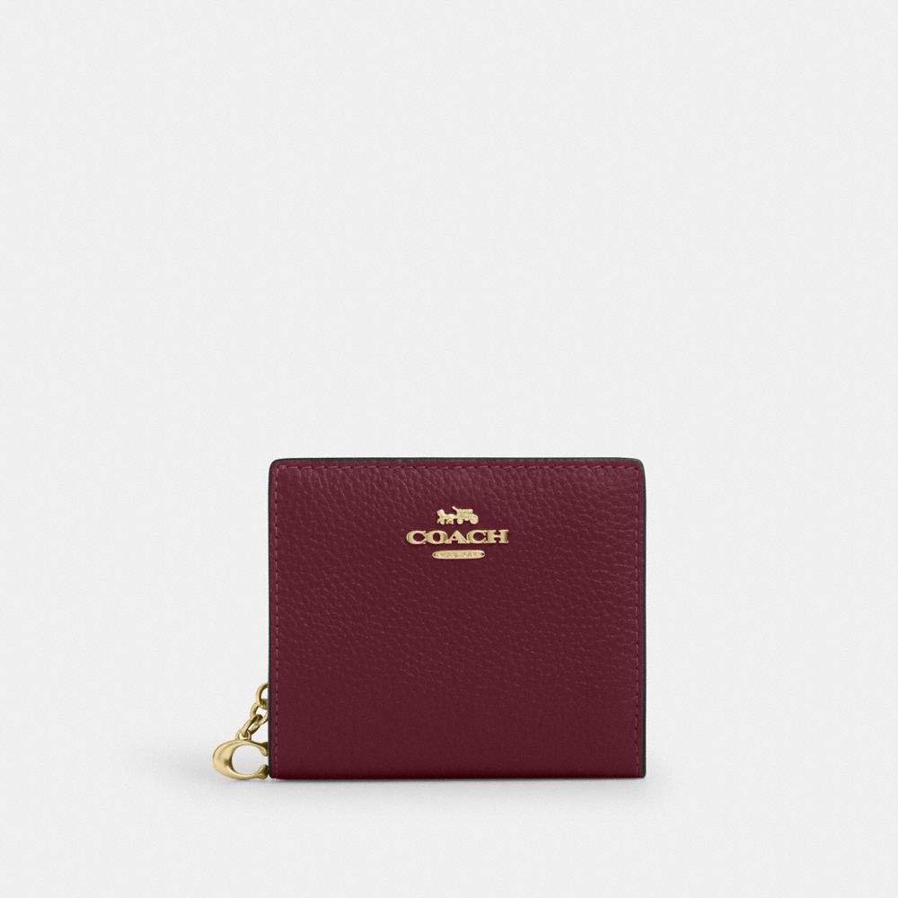 COACH®,Snap Wallet,Leather,Bi Fold,Gold Metal,Casual,,Front View