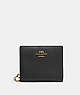COACH®,SNAP WALLET,Pebbled Leather,Gold/Black,Front View