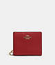 COACH®,SNAP WALLET,Pebbled Leather,Gold/1941 Red,Front View