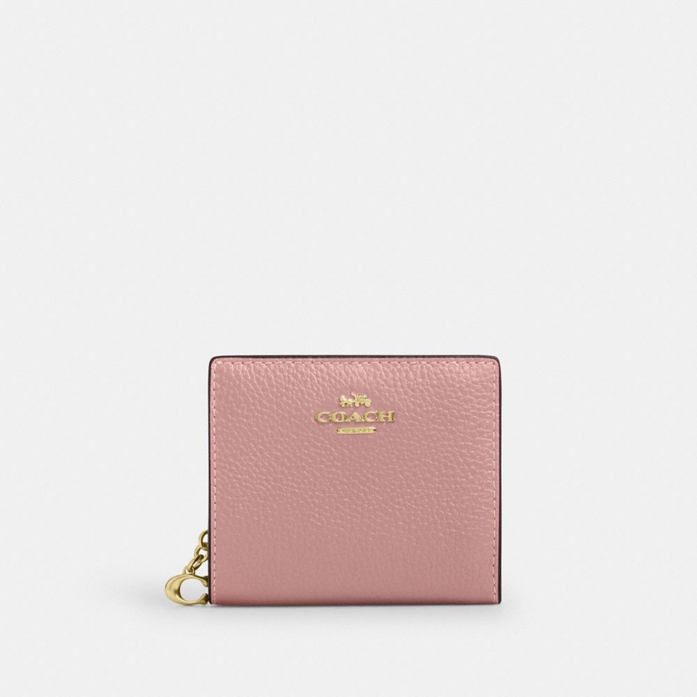 COACH®,Snap Wallet,Leather,Bi Fold,Gold Metal,Casual,,Front View