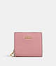 COACH®,SNAP WALLET,Pebbled Leather,Gold/True Pink,Front View