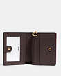 COACH®,SNAP WALLET,Pebbled Leather,Mini,Gold/Vintage Mauve,Inside View,Top View