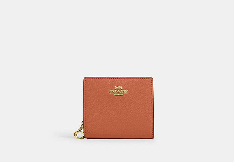 COACH®,SNAP WALLET,Pebbled Leather,Im/Sunset,Front View