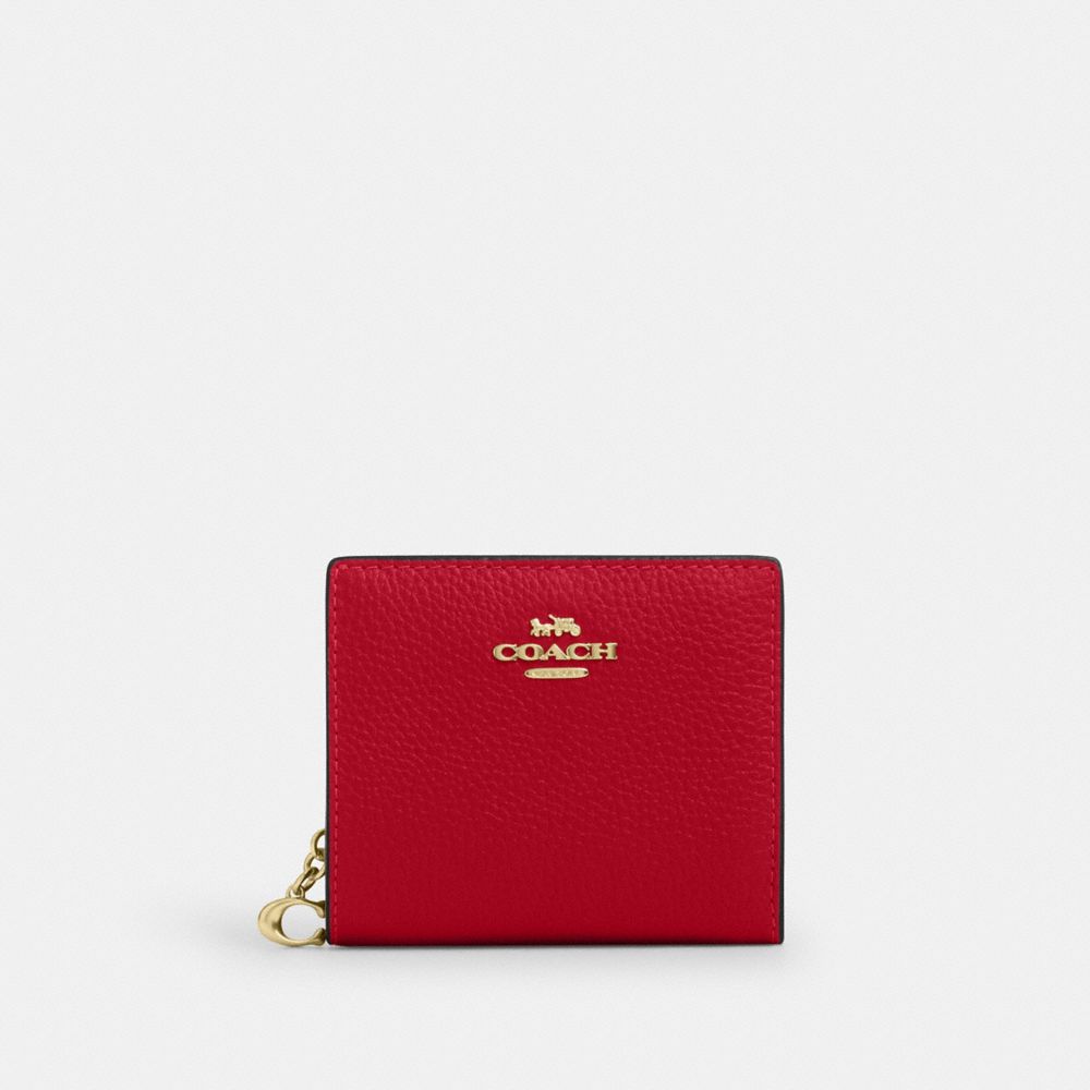 COACH®,Snap Wallet,Leather,Bi Fold,Gold Metal,Casual,,Front View