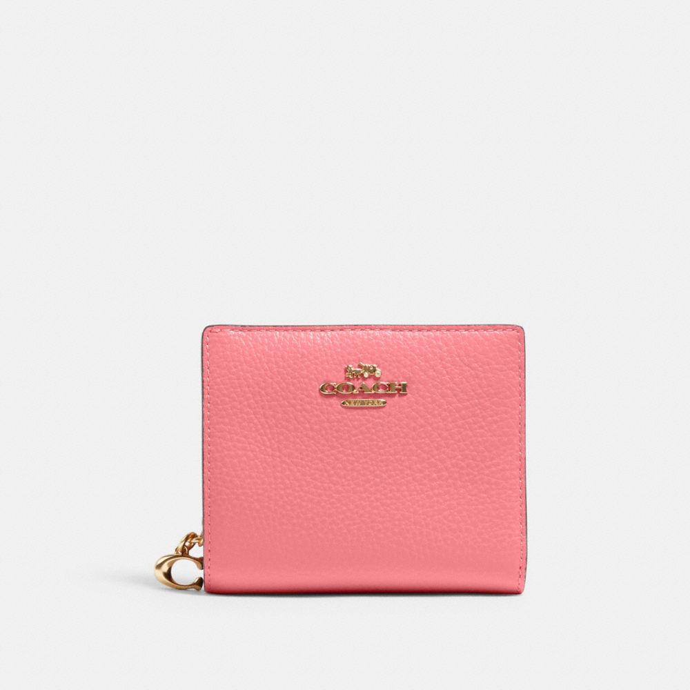 COACH®,Snap Wallet,Leather,Bi Fold,Gold Metal,Casual,,Front View