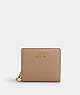 COACH®,SNAP WALLET,Pebbled Leather,Mini,Gold/Taupe,Front View
