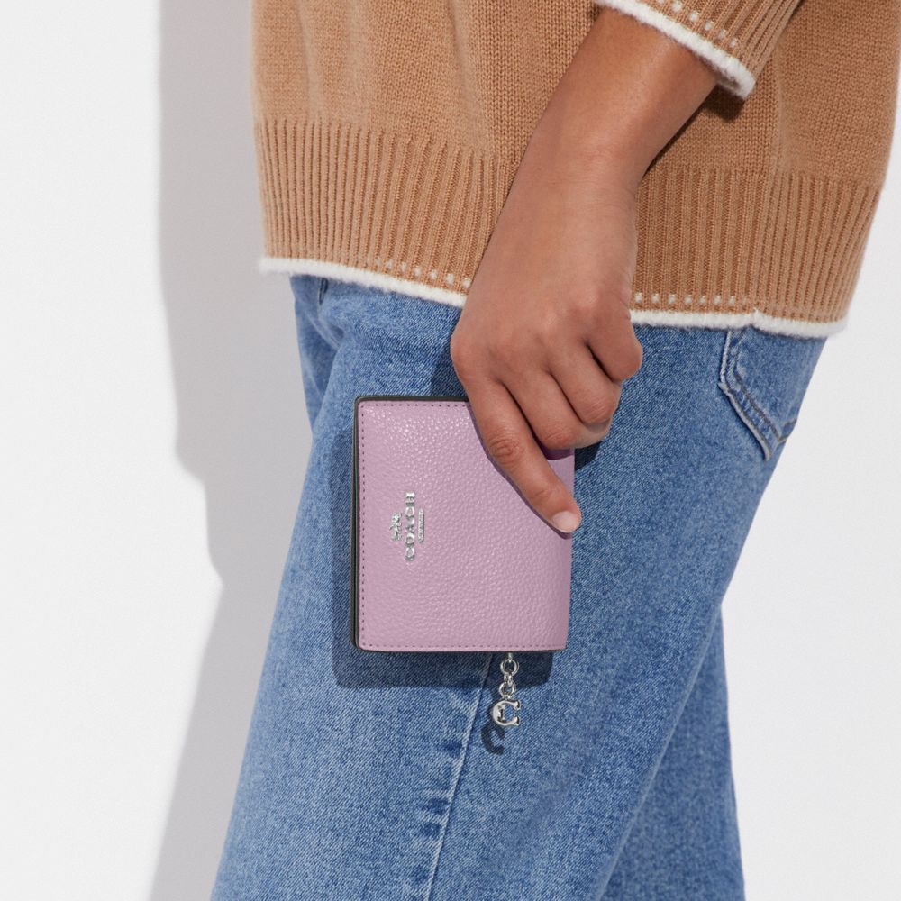 COACH®,スナップ ウォレット,ミニ財布(二つ折り&三つ折り),ｼﾙﾊﾞｰ/ｱｲｽ ﾊﾟｰﾌﾟﾙ