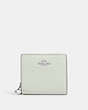 COACH®,SNAP WALLET,Pebbled Leather,Mini,Silver/Light Sage,Front View