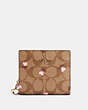 Snap Wallet In Signature Canvas With Heart Floral Print