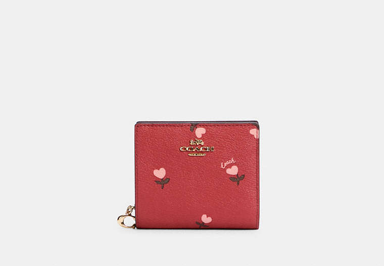 Snap Wallet With Heart Floral Print