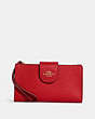 COACH®,PHONE WALLET,Leather,Gold/Electric Red,Front View