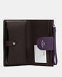 COACH®,PHONE WALLET,Leather,Silver/DARK AMETHYST,Inside View,Top View