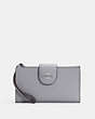 COACH®,PHONE WALLET,Leather,Silver/Granite,Front View