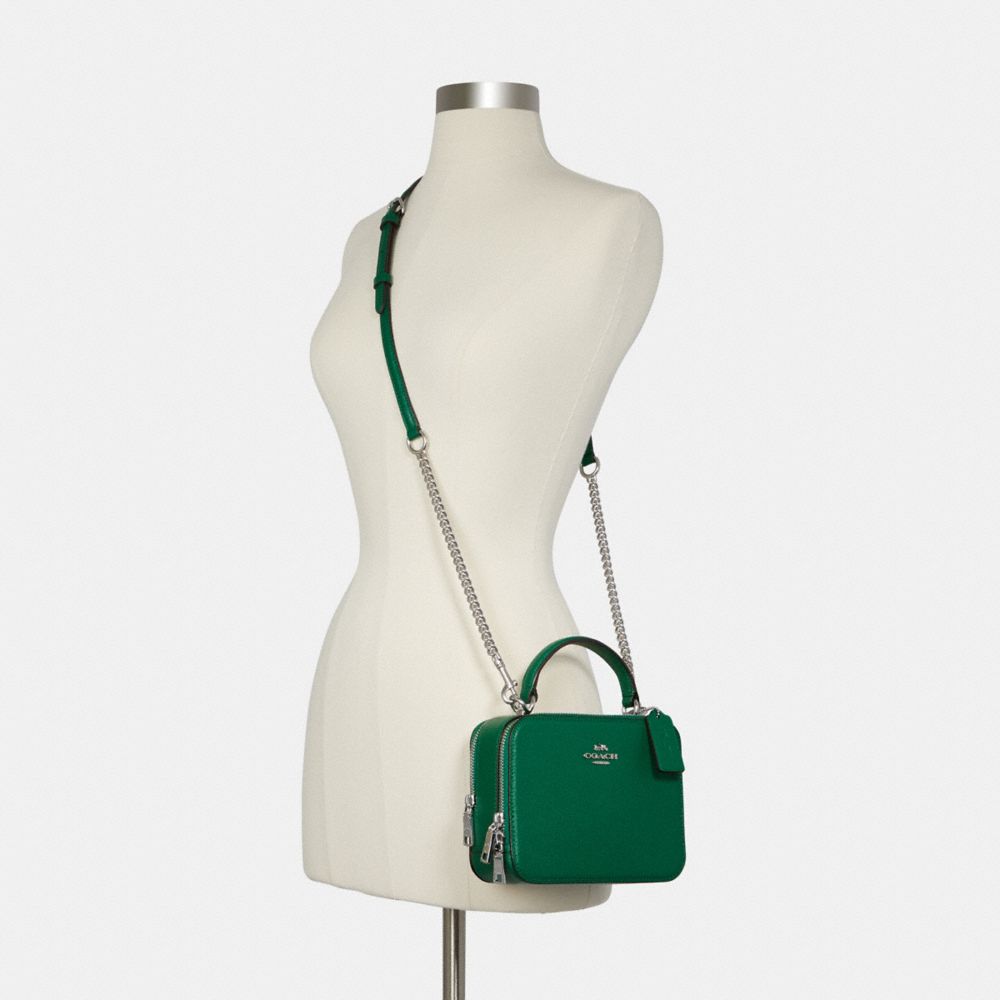 coach box crossbody green