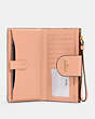 COACH®,PHONE WALLET IN COLORBLOCK SIGNATURE CANVAS,pvc,Gold/Light Khaki/Faded Blush,Inside View,Top View