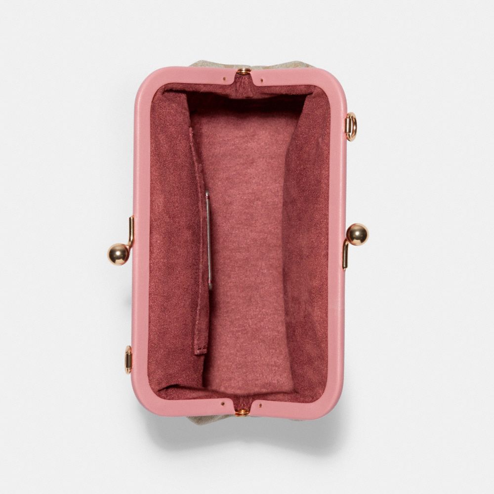 COACH®,Nora Kisslock Crossbody In Signature Canvas,,Inside View,Top View