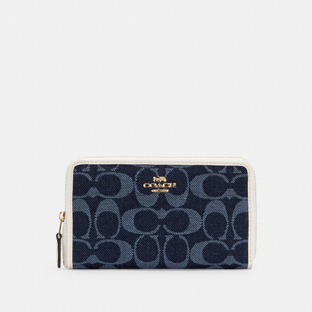 COACH® Outlet  Medium Id Zip Wallet In Signature Jacquard With
