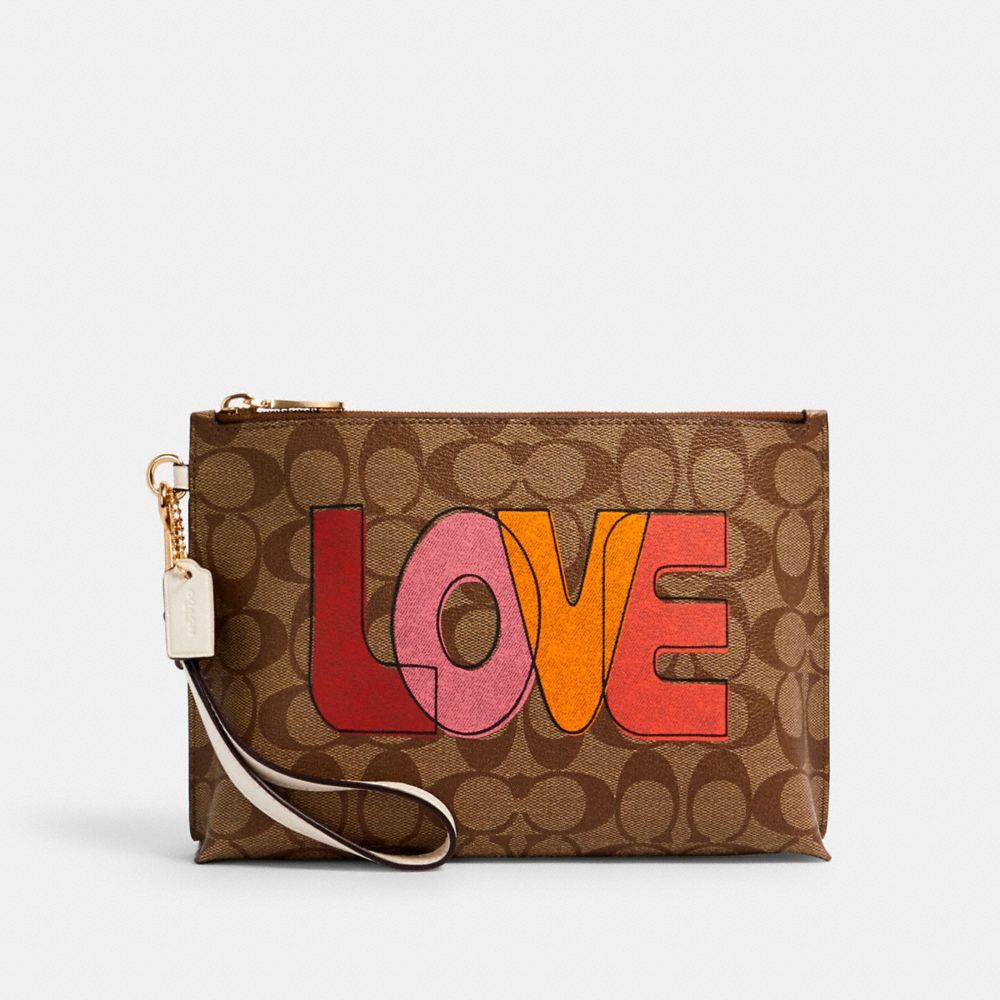 COACH Outlet Rowan Pouch In Signature Canvas With Love Print