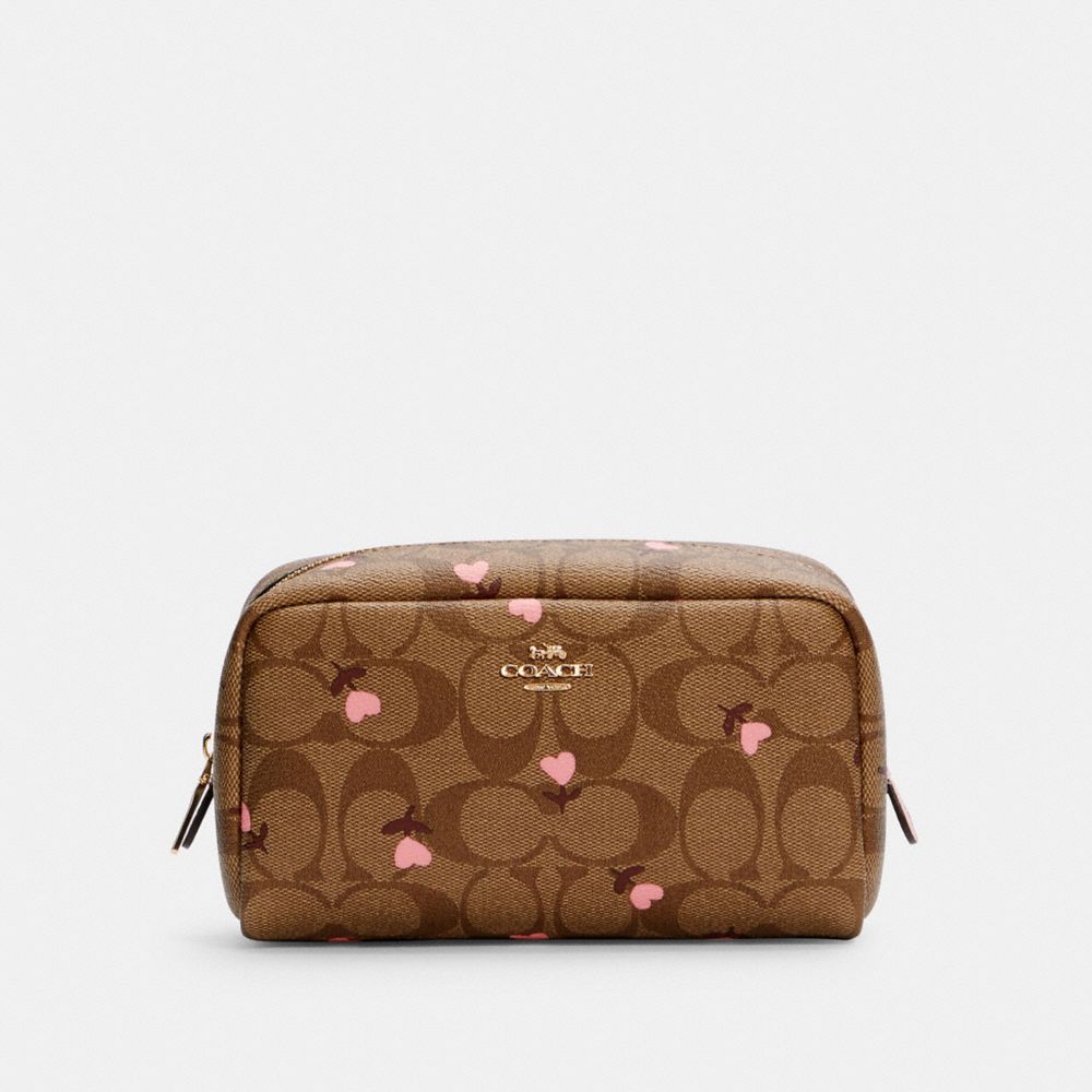 Small Boxy Cosmetic Case In Signature Canvas - COACH® Outlet