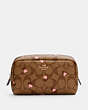 Small Boxy Cosmetic Case In Signature Canvas With Heart Floral Print