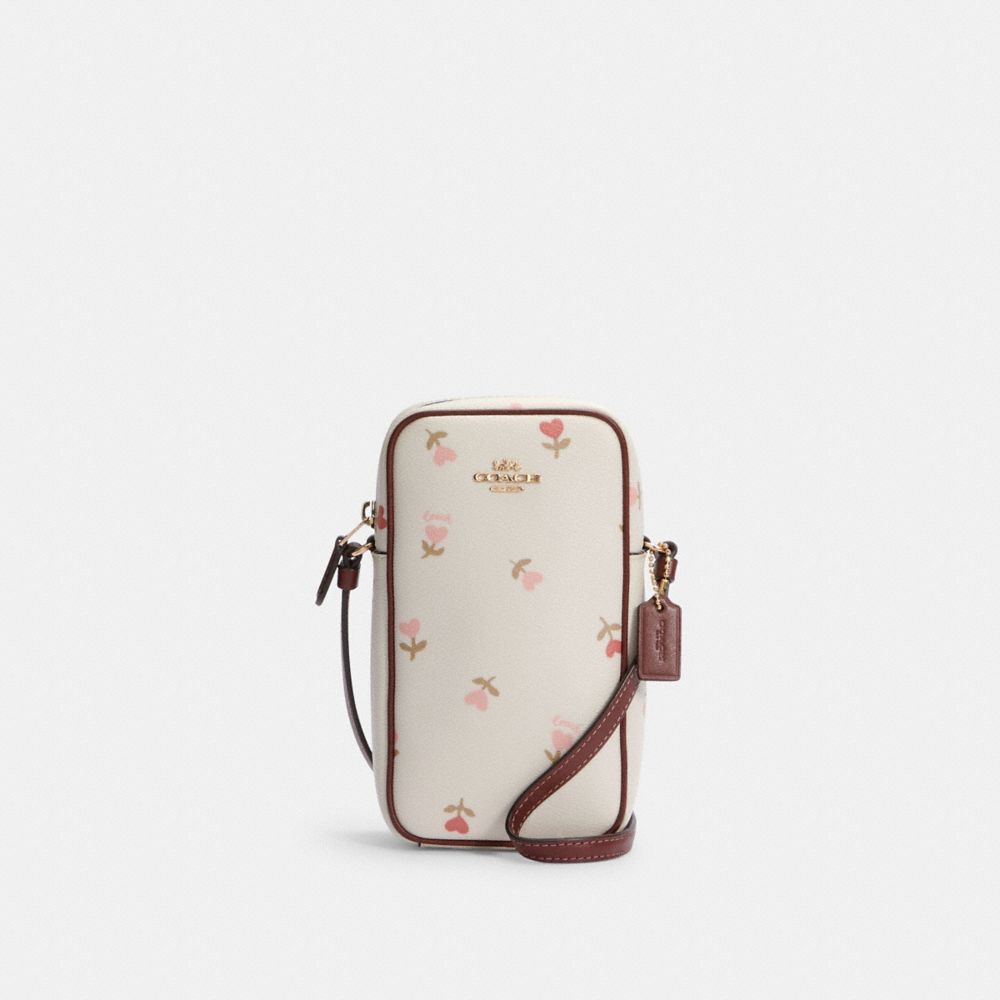 North/South Zip Crossbody With Heart Floral Print