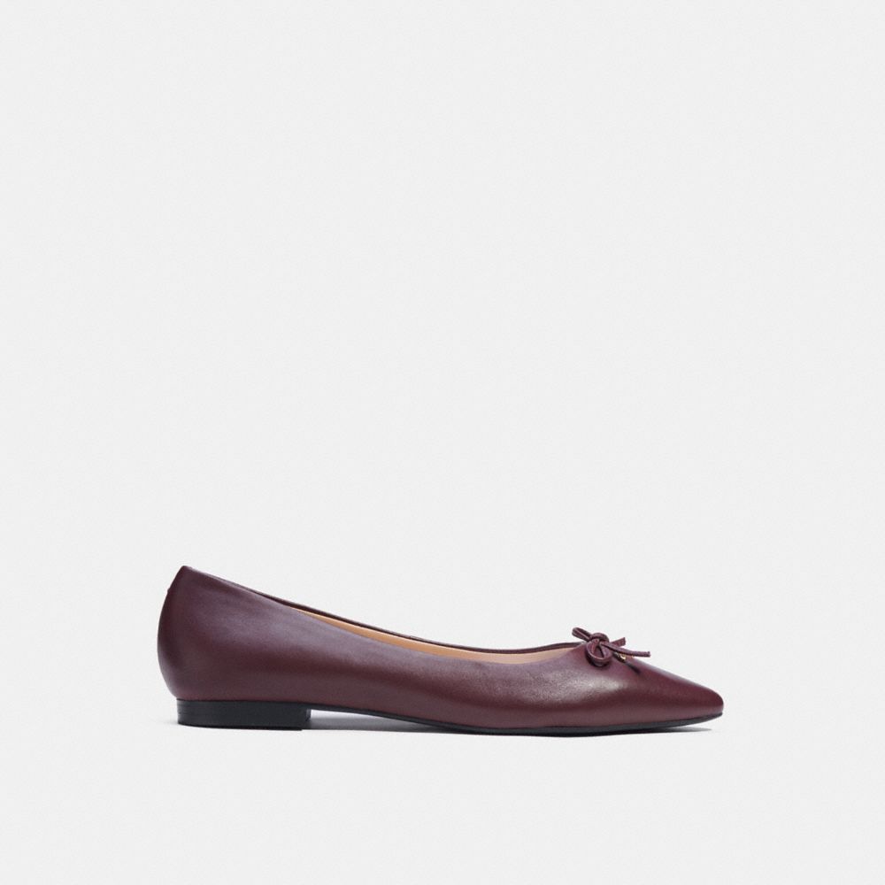 Patent leather flats Coach Burgundy size 5.5 US in Patent leather